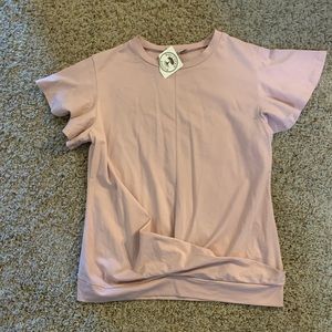 Blush, flutter sleeve